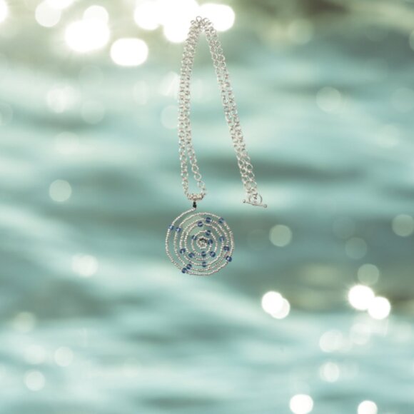 Spiral Hand Beaded Woven Necklace - Picture 2 of 5